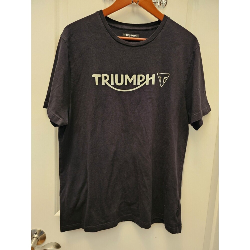 Triumph Motorcycles Logo Graphic T-Shirt Men's Size XL Black Tee Portugal